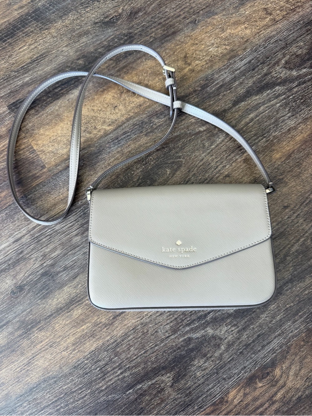kate spade Pebble Grain Taupe Crossbody Bag